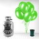 Disposable Helium Gas Cylinder with 30 Lime Green Balloons and Curling Ribbon included