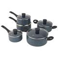 Russell Hobbs RH02818EU7 Pan Set - 5 Piece Non-Stick Kitchen Cookware, 16/18/20cm Saucepans, 20/24cm Stockpots, Tempered Glass Lids, Soft-Touch Handles, Easy Clean, Blue Marble, Nightfall Stone