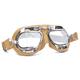 HDM Halcyon MK49 Leather Motorcycle Goggles for Open Face Helmets (Tan Leather)