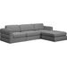 Gray Sectional - Meridian Furniture USA Beckham 114" Wide Reversible Modular Corner Sectional Polyester | 32.5 H x 114 W x 76 D in | Wayfair