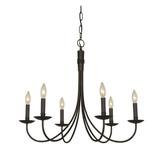 Artcraft Wrought Iron 25 Inch 6 Light Chandelier - AC1786EB