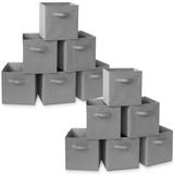 Rebrilliant Collapsible Fabric Cubes, 11" Storage Bins - Set of 12 Fabric in Gray | 11 H x 10.5 W x 10.5 D in | Wayfair