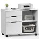 Wade Logan Greenmont 3-Drawer Mobile Lateral Filing Cabinet Wood in White | 24.5 H x 31.3 W x 15.7 D in | Wayfair 58038512C9BC4C649D0BBD55A067B052