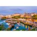 Latitude Run® Sunset View of Marina - Wrapped Canvas Photograph Canvas in Blue/Brown/Indigo | 8 H x 12 W x 1.25 D in | Wayfair