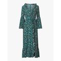 French Connection Women's Annifrida Delphine Wrap Dress - Size 14 Green