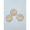 Pastel Crochet Flower Appliques - Set Of 3 Handmade Craft Supplies Embellishments Scrapbooking