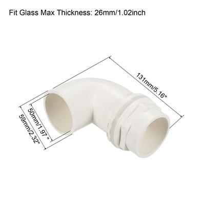 32mm PVC Elbow Water Tank Pipe Connector Coupling Fitting Adapter - White