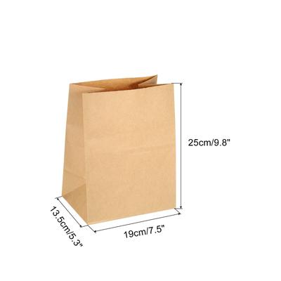 Paper Bags Brown Paper Grocery Bag 3lb 7.48x9.84x5.31-in 65g, Pack of 100