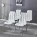 Modern Lattice Design Leatherette Dining Chair with Silver Metal Legs for Dining Room/Living Room,Set of 4