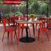 36" SQ Commercial Poly Resin Restaurant Table with Umbrella Hole