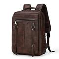 Men s PU Leather 15.6 Inch Laptop Backpacks USB Waterproof Notebook Schoolbag Sports Travel School Bag Pack Backpack For Male