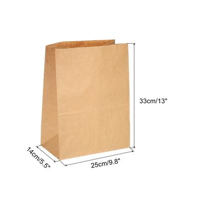 Paper Bags Brown Paper Grocery Bag 10lb 9.84x12.99x5.51-in 90g, Pack of 50