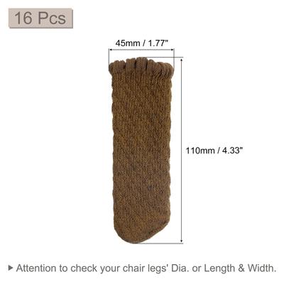 Chair Leg Socks Floor Protectors, 16pcs - Knitted Furniture Socks(Dark Brown) - Dark Brown