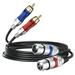 GearIT Dual 2 XLR Female to Dual 2 RCA Male Cable (6.6ft) 2-XLR to 2-RCA Female to Male Plug for Home Theater Mixers Amplifiers Hi-Fi Systems Microphone 6.6 Feet