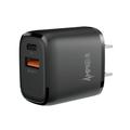 20W Dual USB Port (Quick Charge 3.0 & USB-C Power Delivery) Fast Charging Home Travel Wall Charger for Samsung Galaxy S21 S21+ Plus S21 Ultra - Black