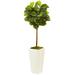 4.5' Artificial Fiddle Leaf Fig Tree with White Planter