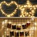 Jovati Photo Clip String Lights LED Battery Operated Starry Fairy Copper String Lights with Clips Warm White for Pictures Bedroom Wall Patio Romatic Valentines Day Decor Party Decor for Anniversary