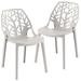 LeisureMod Cornelia Spring Cut-Out Tree Design Dining Chair - Black