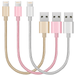 [3 Pack] ACE Phone Charger Cable [MFi Certified] Lightning Cable 10inch USB Fast Charging + Data Sync Lightning to USB Charging Cables Cords -Silver Pink Gold