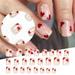 Feiboyy White Polka Dot Red Love Nail Stick Wear Nail Plate Nail Enhancement Finished False Nail Removable 5Ml