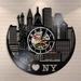 New York Cityscape Modern Silent Wall Clock Watch Wall Decor NYC Skyline Vinyl Record Wall Clock Watches Unique Travel Gifts