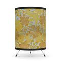 Seasidesart Yellow Art Deco Flowers Tripod Lamp with High-Res Printed Shade USCA plug