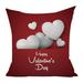 WQJNWEQ Clearance Valentine s Day Linen Pillowcase Printing Sofa Cushion Home Decoration 45 x 45cm