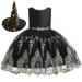 Fesfesfes Children s Princess Dress Halloween Embroidered Dress Witch Hat Cosplay Spring Saving