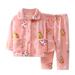 Baby Girls Boys Soft Flannel Pajamas Toddler Kids Long Sleeve Long Pant Nightwear 1-6T