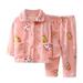 Baby Girls Boys Soft Flannel Pajamas Toddler Kids Long Sleeve Long Pant Nightwear 1-6T
