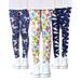 3Pack Girls Footless Skinny Leggings Kids Teen Girls Stretch Leggings Little and Big Girl Soft Printed Pants