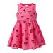 Summer New Small Medium Girl Dress Cotton Linen Cherry Printed Sleeveless Vest Dress Party Dresses