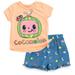 CoComelon Infant Baby Girls T-Shirt and Shorts Outfit Set Infant to Toddler