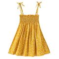 Holiday Savings Deals! Kukoosong Girls Dresses Summer Toddler Baby Girl Clothes Sleeveless Sling Dress Graphic Print Children s Clothing Yellow 4-5 Years