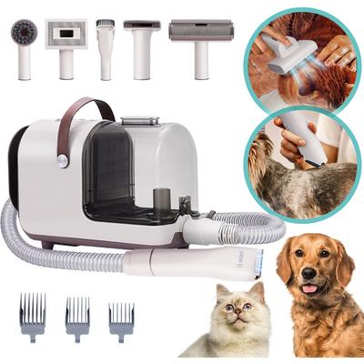 Hundeschermaschine mit Staubsauger, Hundbürste, Tierhaarstaubsauger elektrische Haustierbürste,