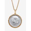 Men's Big & Tall Genuine Half Dollar Pendant Necklace In Yellow Goldtone by PalmBeach Jewelry in 2002