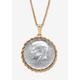 Men's Big & Tall Genuine Half Dollar Pendant Necklace In Yellow Goldtone by PalmBeach Jewelry in 2020