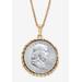 Men's Big & Tall Genuine Half Dollar Pendant Necklace In Yellow Goldtone by PalmBeach Jewelry in 1950