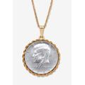 Men's Big & Tall Genuine Half Dollar Pendant Necklace In Yellow Goldtone by PalmBeach Jewelry in 2022