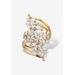 Women's 4.25 Cttw. 14K Gold-Plated Sterling Silver Marquise Cubic Zirconia Cluster Ring by PalmBeach Jewelry in Silver (Size 9)