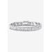 Women's Diamond-Cut Diamond Accent Platinum-Plated Two-Tone S-Link Bracelet 7.5" by PalmBeach Jewelry in Silver