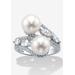 Women's 1.30 Cttw. .925 Sterling Silver Round Freshwater Cultured Pearl Ring (9Mm) by PalmBeach Jewelry in Silver (Size 7)