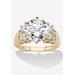 Women's 4.66 Cttw. 14K Yellow Gold-Plated Sterling Silver Ring Round Cubic Zirconia Engagement Ring by PalmBeach Jewelry in Gold (Size 7)