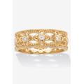 Women's .25 Cttw Round Gold-Plated Sterling Silver Cubic Zirconia Filigree Ring by PalmBeach Jewelry in Silver (Size 7)