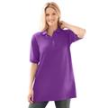 Plus Size Women's Elbow Short-Sleeve Polo Tunic by Woman Within in Purple Orchid (Size 6X) Polo Shirt