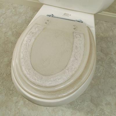 Silver Scroll Toilet Seat Pearl , Pearl