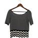 Free People Tops | Free People We The Free Womens Shortsleeved Top S Crochet Striped Scoop Back | Color: Black | Size: S