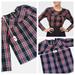 J. Crew Tops | J Crew Blouse Top Womens Small Black Red Green Plaid Long Sleeve Pullover | Color: Black/Red | Size: S