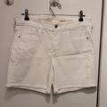 Anthropologie Shorts | Anthropologie Slim Boyfriend White Denim Shorts Size 29 | Color: White | Size: 29