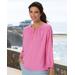 Appleseeds Women's Mini-Tile-Print Luxe Jersey Popover - Pink - L - Misses